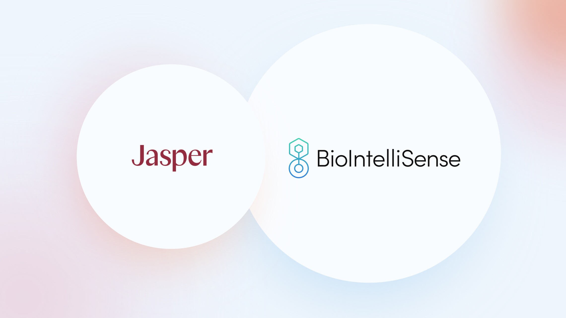 Jasper logo and BioIntelliSense logo in two white circles