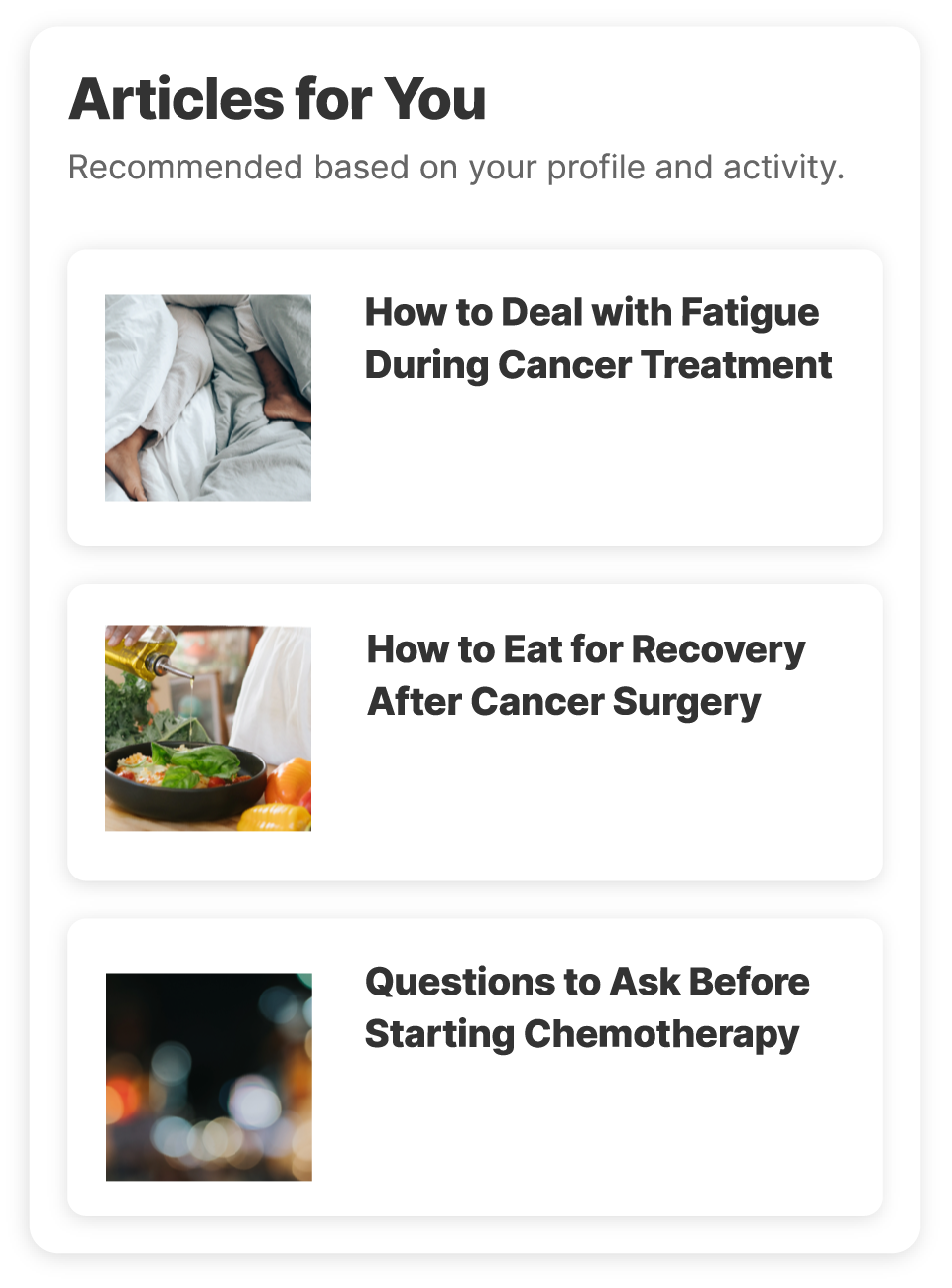 Screen shot of Jasper's mobile app articles screen