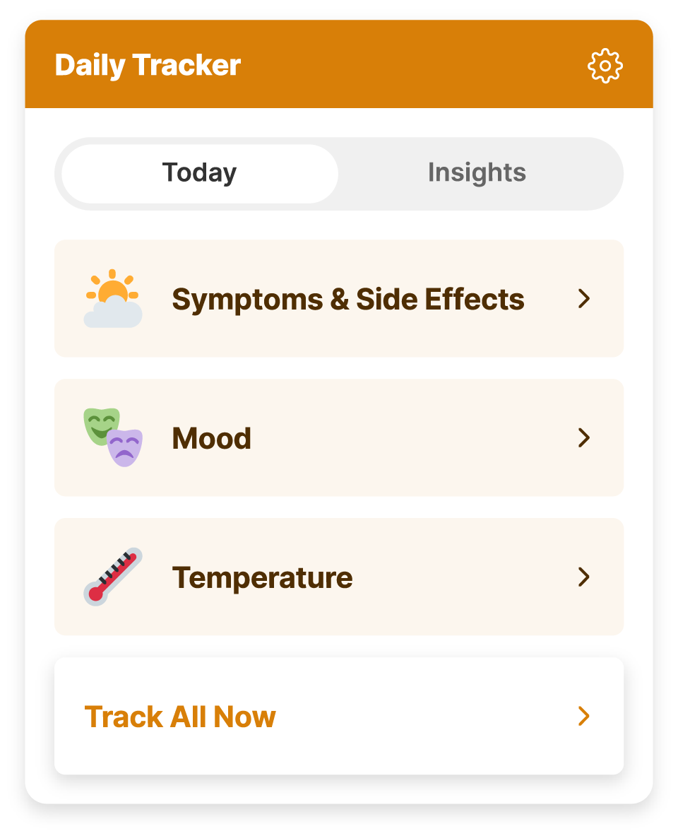 Screen shot of Jasper's mobile app daily tracker screen