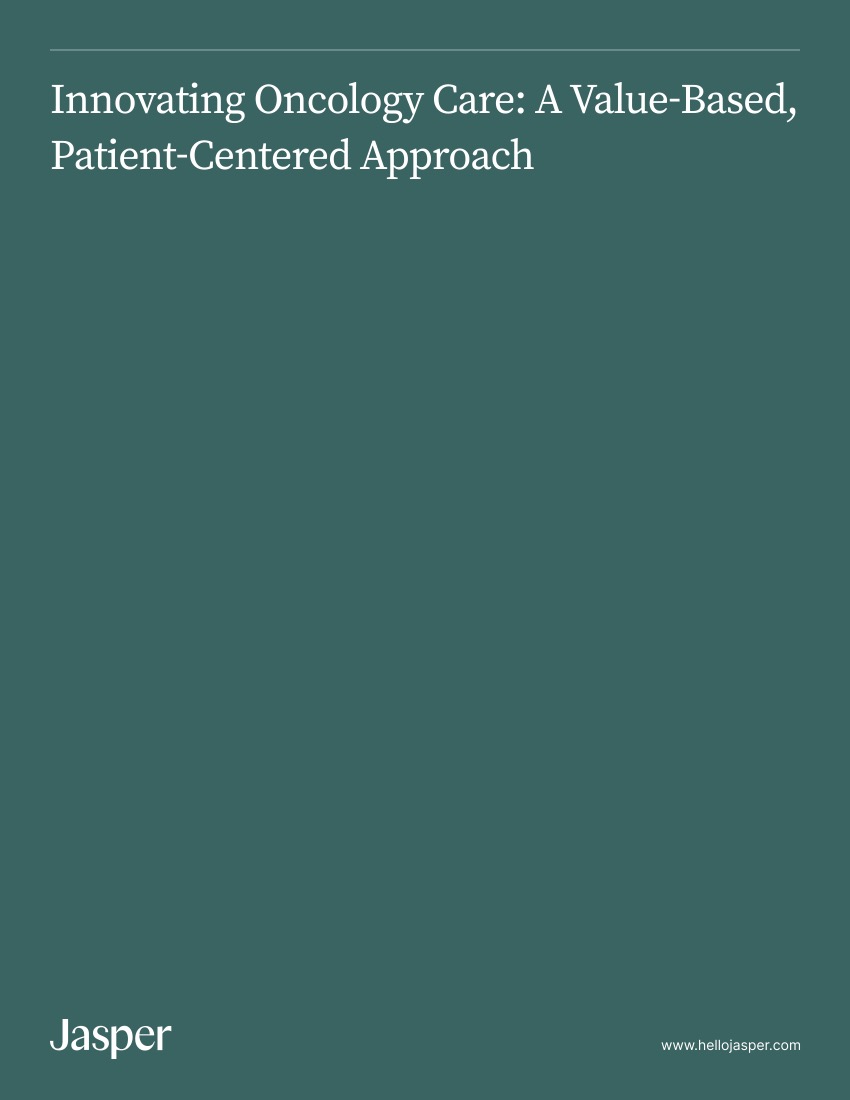 Cover page of Innovating Oncology Care: A Valued-Based Patient-Centered Approach booklet
